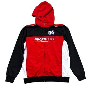 Ducati Corse Men's Sz Large Full-Zip Hoodie Jacket 04 Motocross Racing Gear